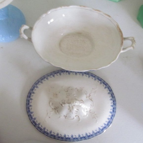 Blue Transfer Ware Tureen Empress Mercer China Lovely Blue Transfer Ware Tureen - Picture 5 of 5